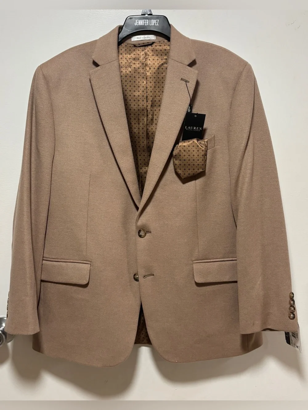 Lauren Ralph Lauren Mens Camel Classic Fit Wool Silk Cashmere Blazer 44R $450